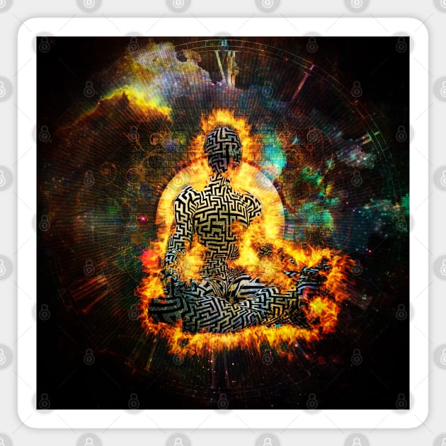 Meditation in Vivid Space Sticker by rolffimages